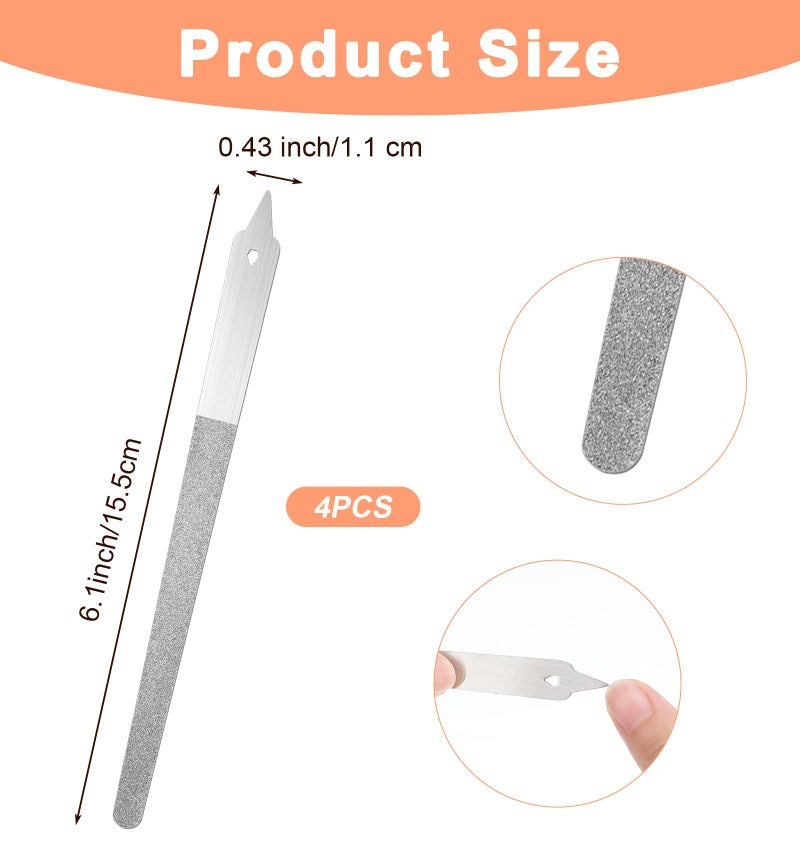 Thrymme 4 Diamond Deb Nail File, 6 Inch Diamond Nail Files for Women, Salon Home - Image 3